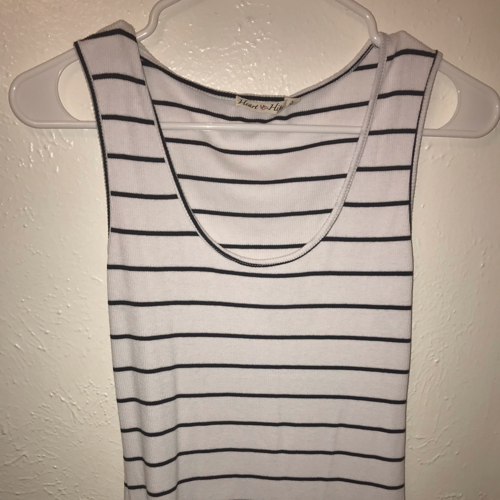 ✧white and black striped tank dress✧